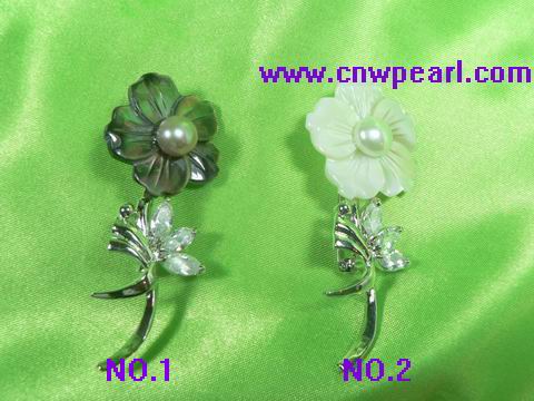beautiful freshwater pearl brooches with 18K GP mountings